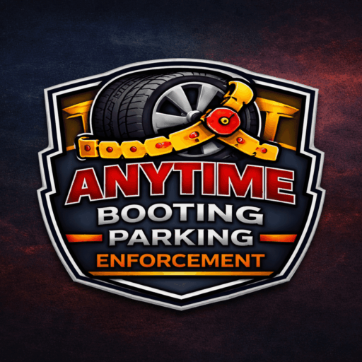 Booting and parking enforcement logo with a traffic cone and boot.